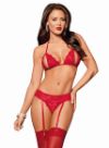 Split Cup Bra with Crotchless Panties, Garters, Stockings